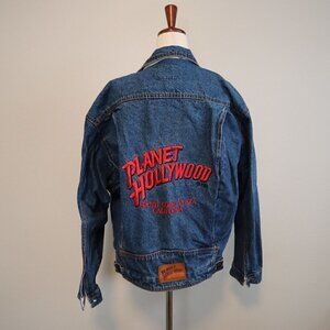 Embroidered Planet Hollywood South Coast Plaza California Denim Jacket Size Medi